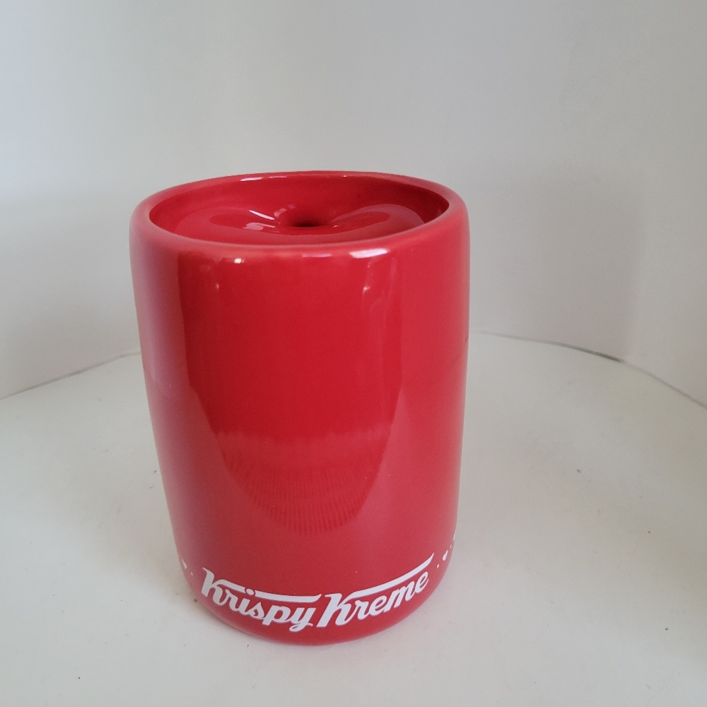 Krispy Kreme Red Coffee Mug w/ Cutout Heart Handle ~Valentine’s Day,